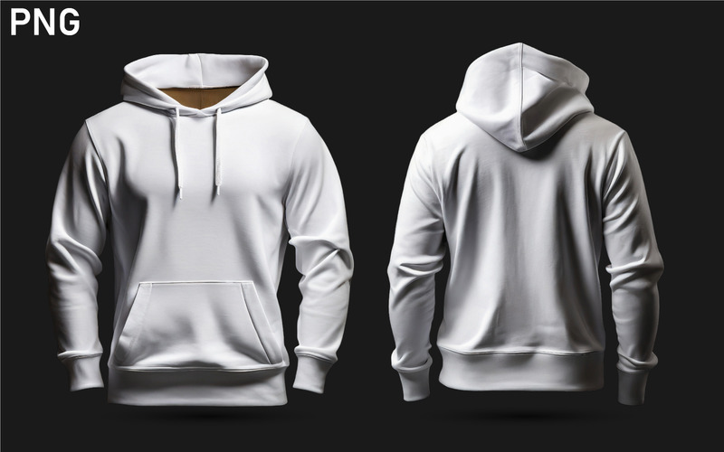 White hoodie hoody sweatshirt mockup. no9 - Features Image 1