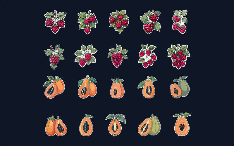 Vector Frukt klistermärke pack - Features Image 3