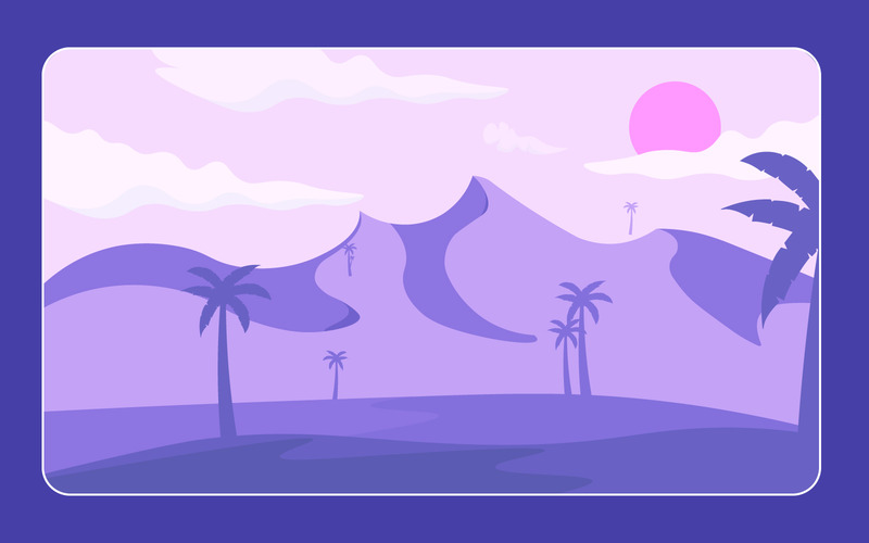 Vector woestijnlandschap illustratie pack - Features Image 1