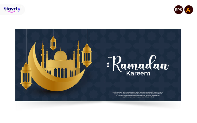 Premium Happy Ramadan Kareem Poster-Hintergrund - Eigenschaften Bild 1
