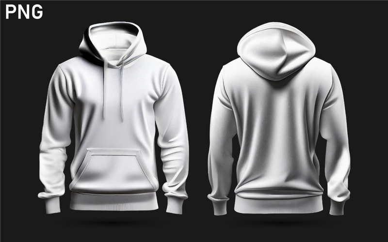 Makieta białej bluzy z kapturem. nr 7 - Obraz funkcji 1