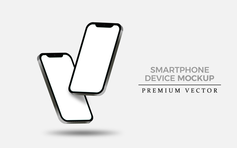 Smartphone mockup. Device UI/UX mockup for presentation template - Features Image 1