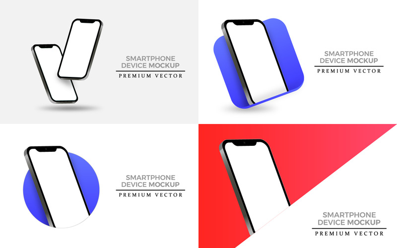 4+ Modello di smartphone. Mockup del dispositivo per il modello di presentazione - Caratteristiche Immagine 1