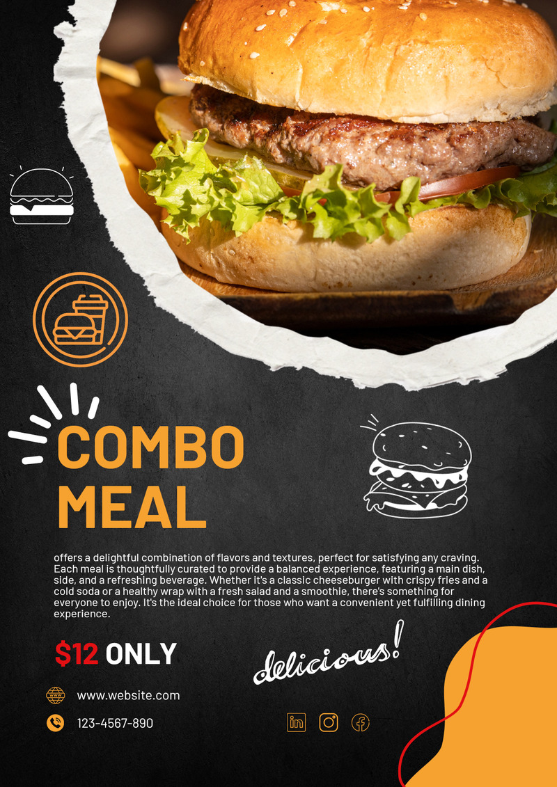 Restaurant Fast Food Combo Flyer PSD Template - Features Image 1