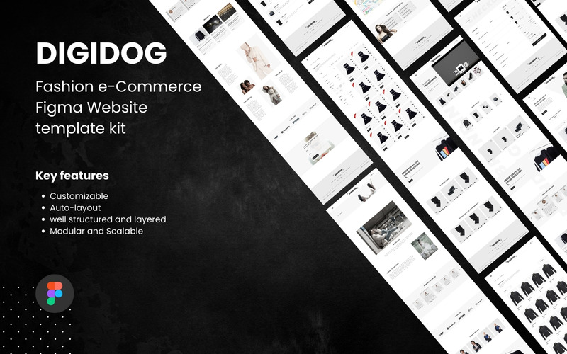 Digidog - Mode e-handel figma webbplats mall kit - Features Image 1