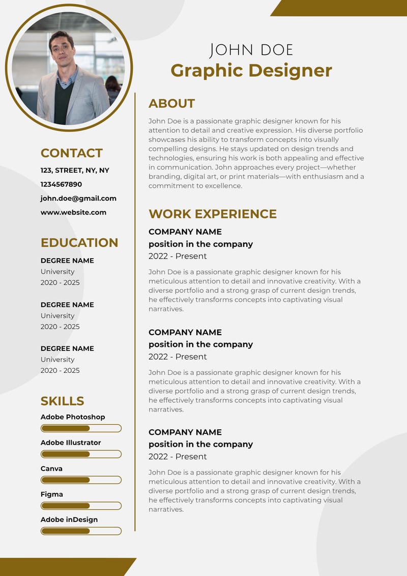 Modello CV personale per grafici - Caratteristiche Immagine 1