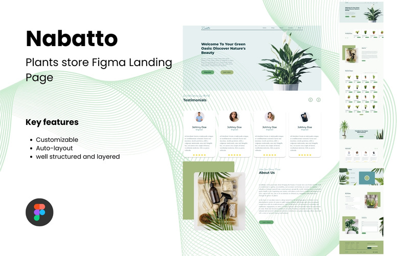 Nabatto - Plantenwinkel Figma-bestemmingspagina - Features Image 1