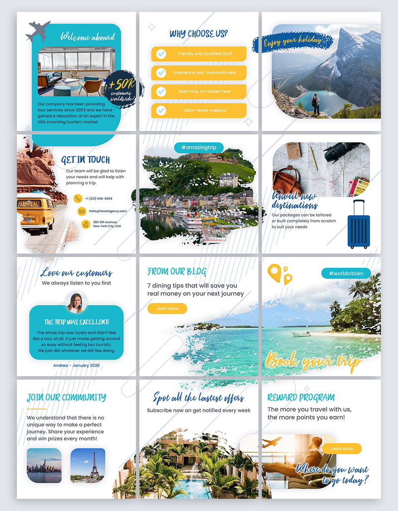 Instagram Puzzle - Modelli di banner per viaggi e vacanze - Caratteristiche Immagine 1