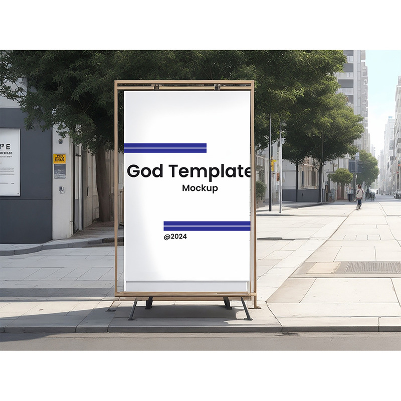 Mockup di pacchetto da 12 banner stradali - Caratteristiche Immagine 1