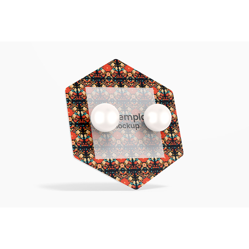 Mockup di carta per orecchino esagonale - Caratteristiche Immagine 1