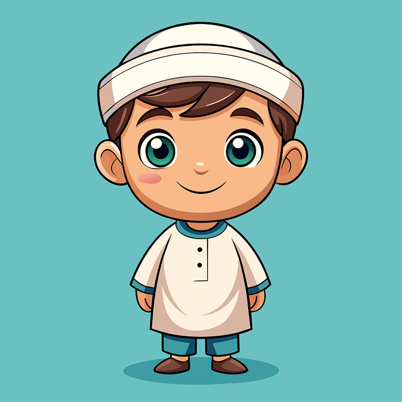 Simpatico disegno del piccolo ragazzo Ramadhan 01 - Caratteristiche Immagine 1