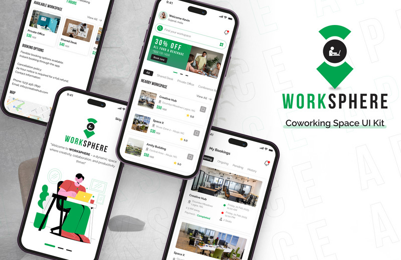 WorkSphere : kit d'interface utilisateur Figma pour l'application d'espace de travail collaboratif - Caractéristiques de l’image 1