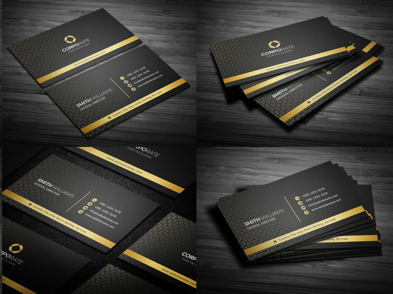 Ontwerp van luxe gouden visitekaartjes - Huisstijlsjabloon V.061 - Features Image 1