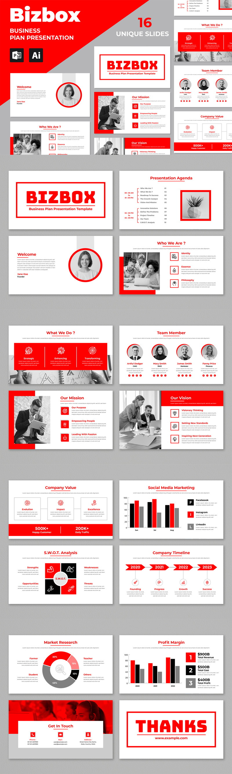 Creative Business Plan Presentation Template Layout - Features Image 1
