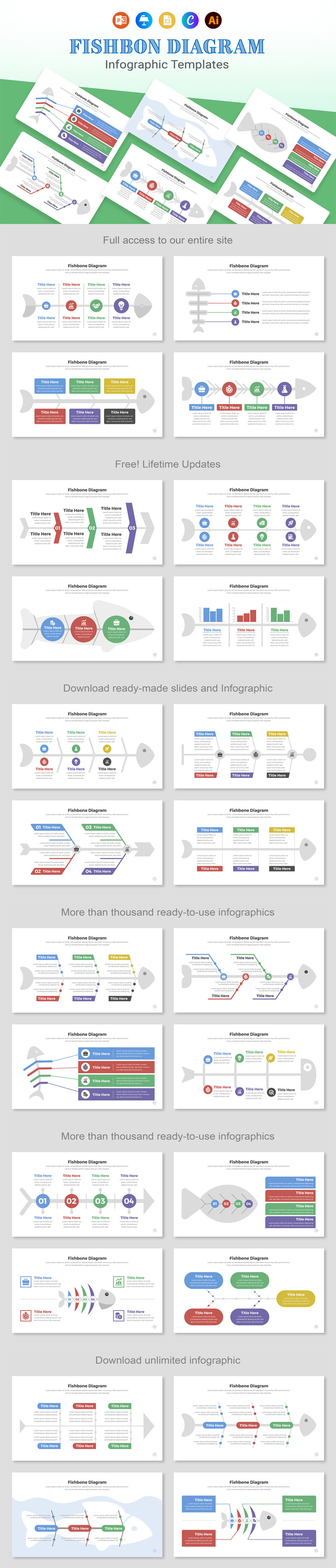 Fishbone Infographics Keynote mall - Features Image 1