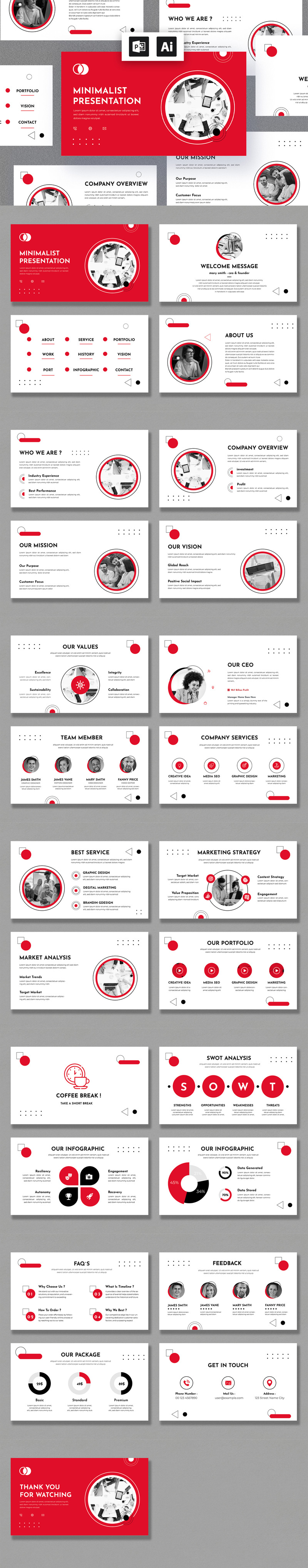 Minimal Presentation Template With Rad Color - Features Image 1