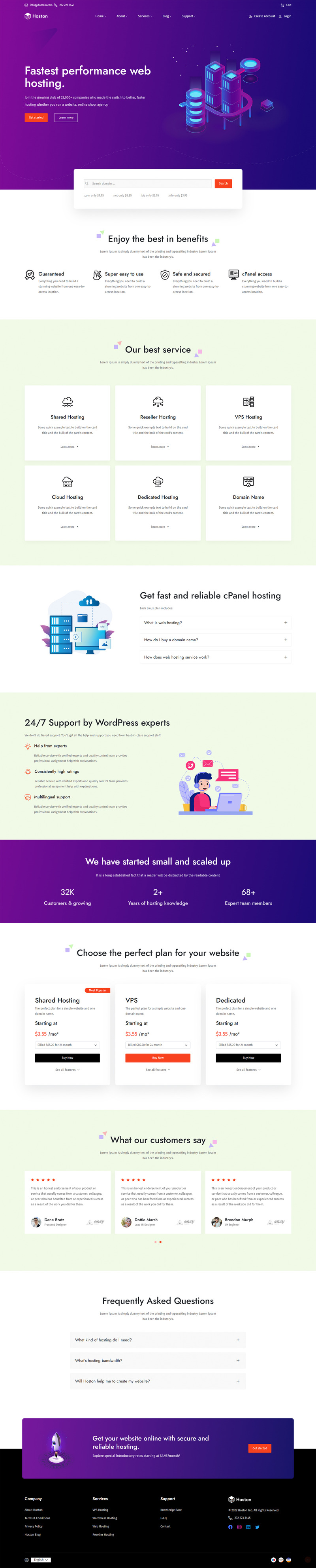 HostOn – сучасний і професійний шаблон хостингу HTML5 - Features Image 1