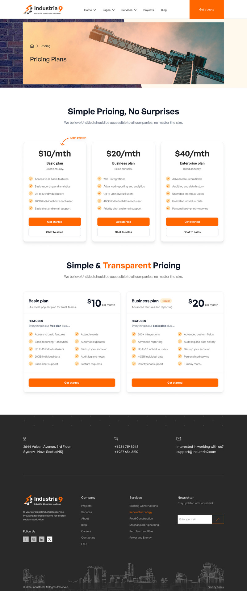 Industria9 - Factory, Industrial, and Building Construction Figma Template
