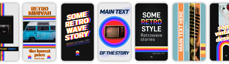 Retro Wave Stories - Modello di After Effects - Caratteristiche Immagine 1