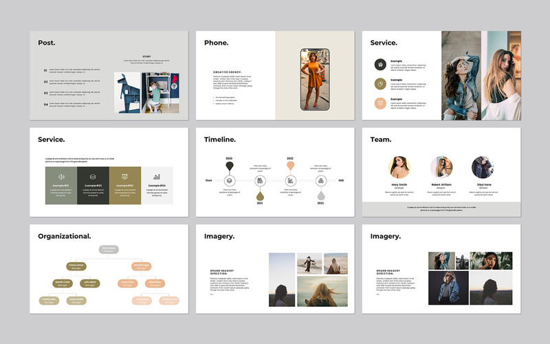 Plantilla mínima de diapositivas de Google de pautas de marca - Características Imagen 2