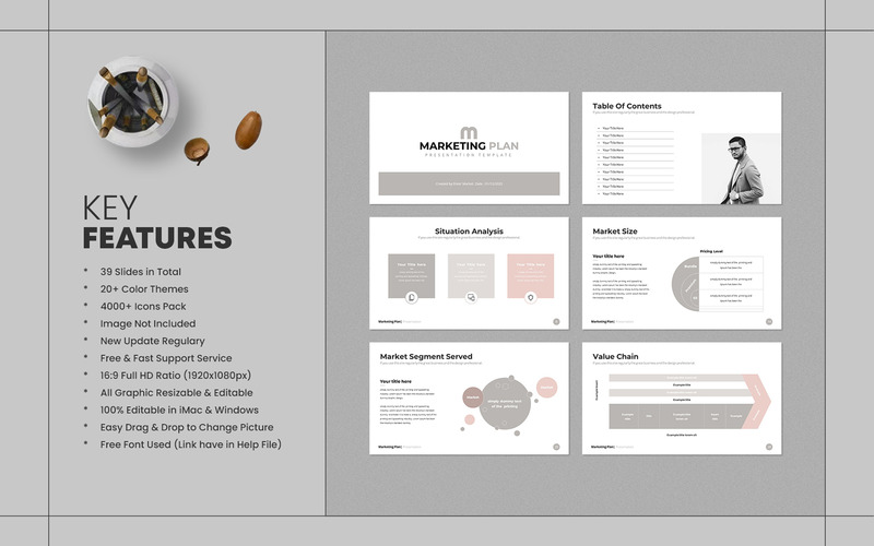 Marketing Plan Unique PowerPoint Presentation - Features Image 1