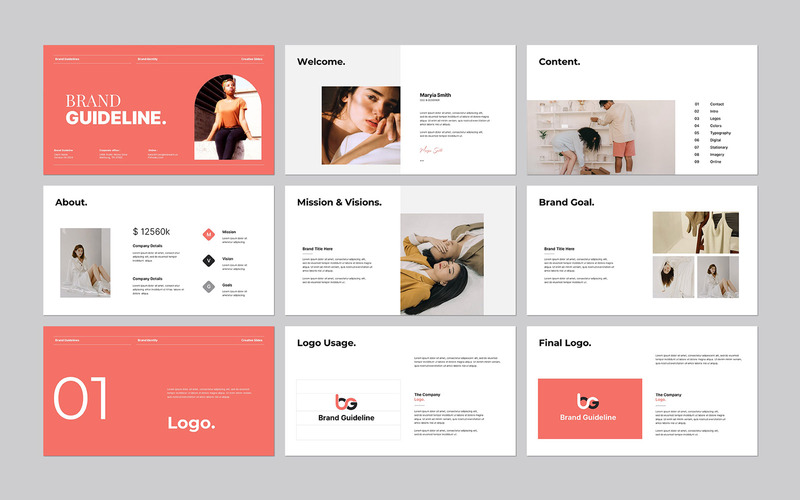 Brand Guidelines Creative Google Slides Template - Features Image 1