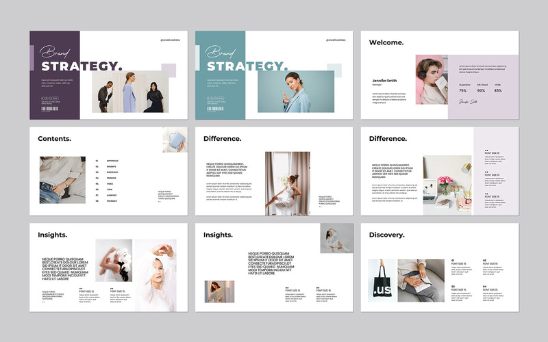 Креативний шаблон Google Slides для стратегії бренду - Features Image 1