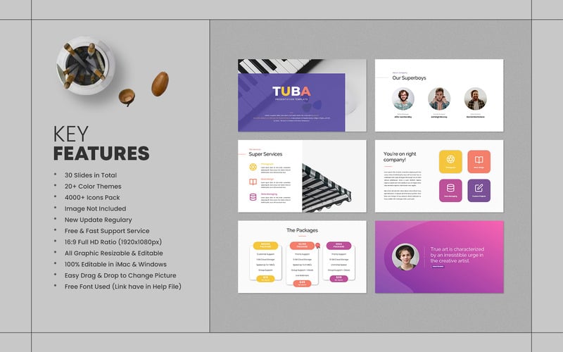 Tuba Google Slides-presentatiesjabloon - Features Image 1
