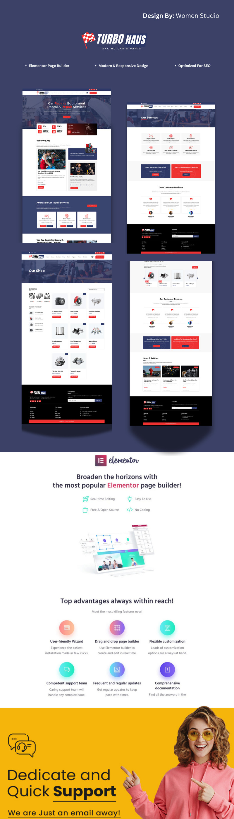 TurboHaus – WooCommerce Theme for Car Repair Services & Auto Parts Shop - Features Image 1