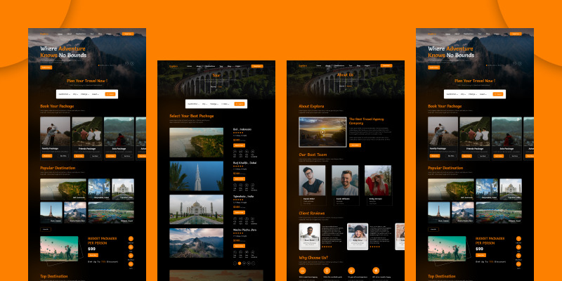 Travel Dark Theme Figma UI Design - Features Image 1