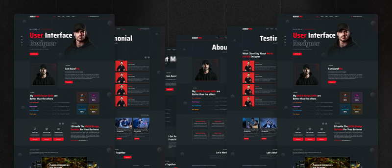 Személyes portfólió webhely Figma Dark sablon - Features Image 1