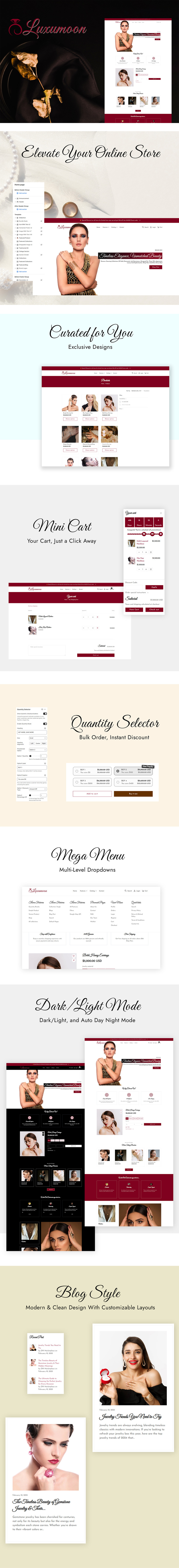 Luxumoon – Tema Shopify pulito per un marchio di gioielli premium - Caratteristiche Immagine 1