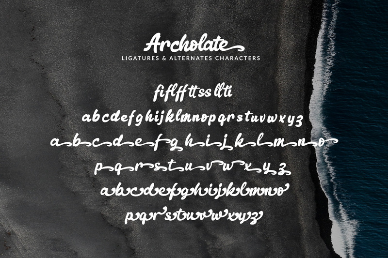 Archolate - Bold Script font - Features Image 4