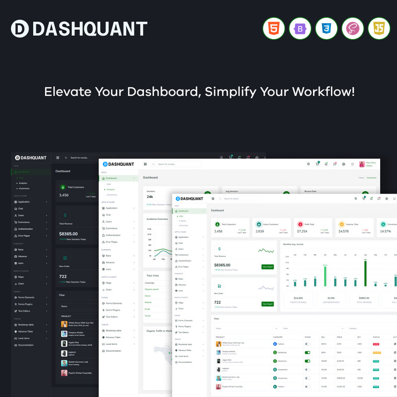 DashQuant – Bootstrap 5 Admin Dashboard Template - Features Image 1