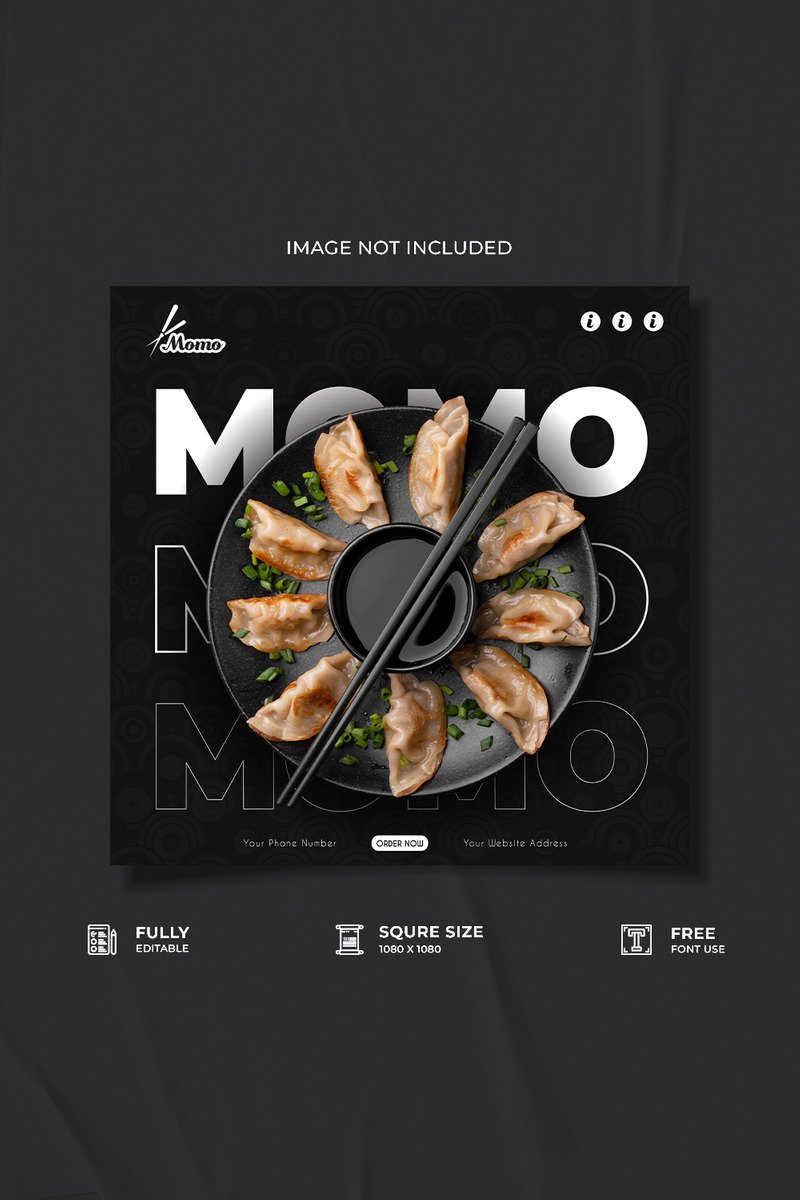 Restaurant momo food menu social media post - Features Image 1