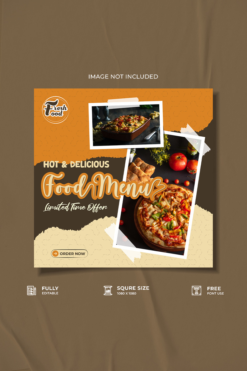 Restaurant food menu social media advertisement template - Features Image 1
