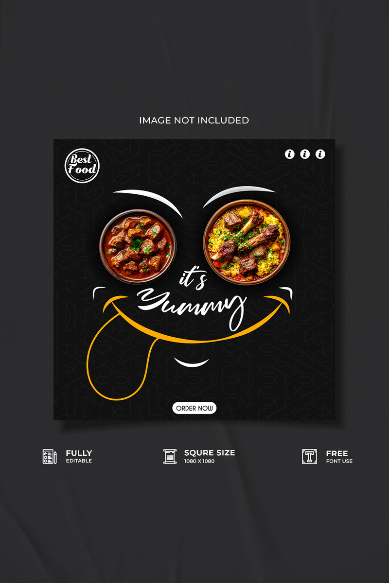Creative restaurant food menu advertisement food social media poster template - Features Image 1