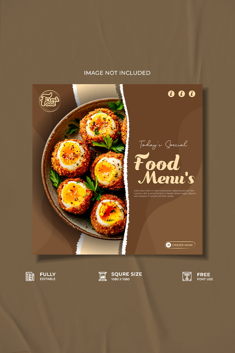 Food menu advertisement social media post design - Features Image 1