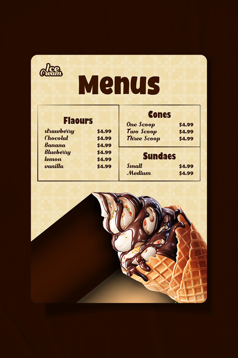 Modèle de menu de glaces créatif - Caractéristiques de l’image 1
