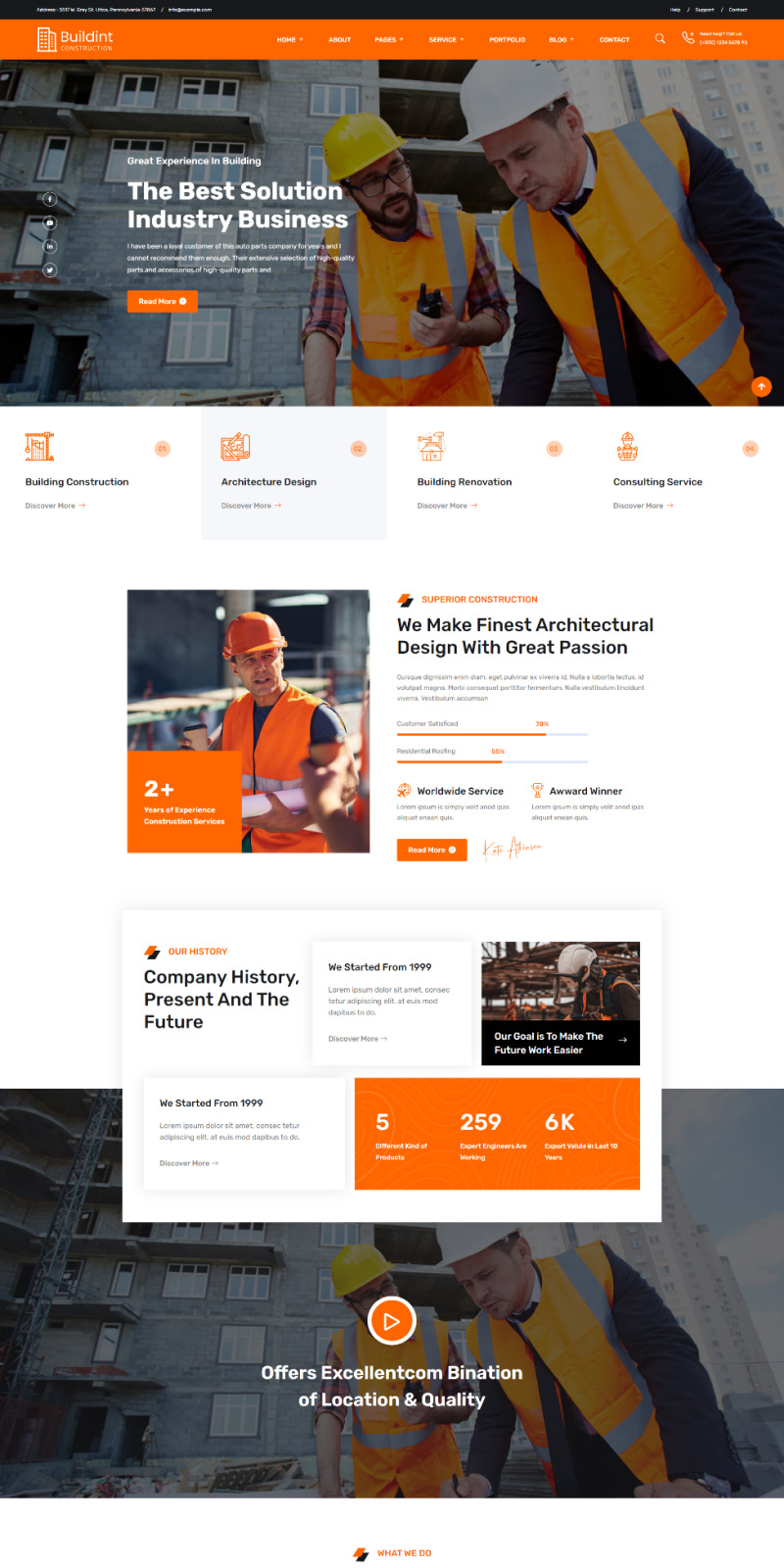 Buildint-Construction & Building WordPress Theme - Features Image 1