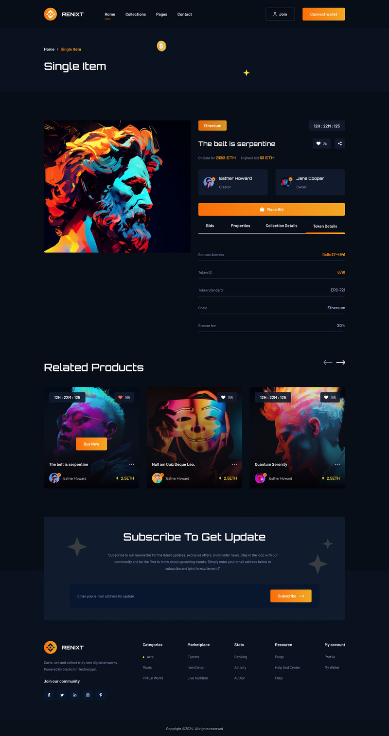 RENIXT NFT marketplace website figma template - Features Image 10