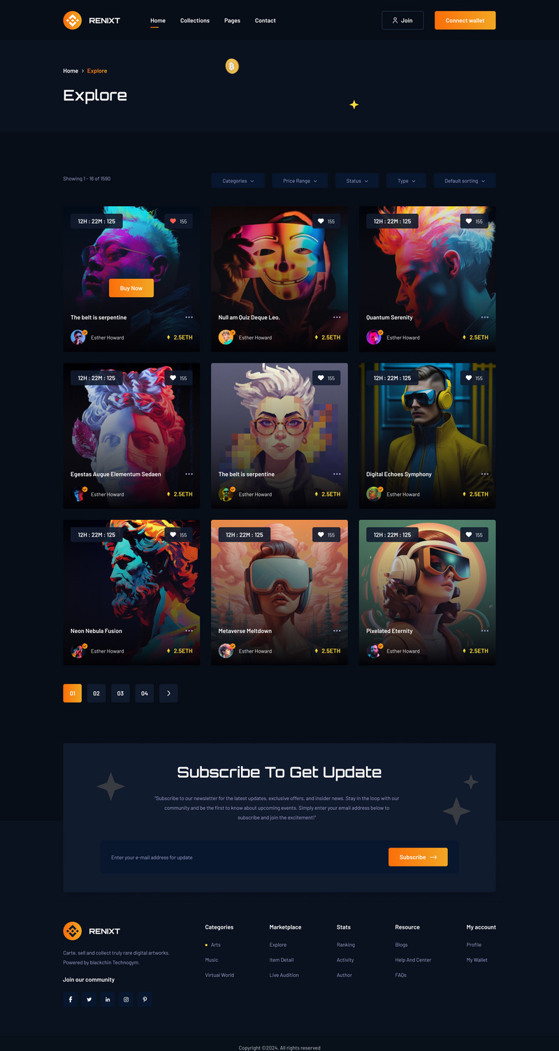 RENIXT NFT marketplace website figma template - Features Image 6
