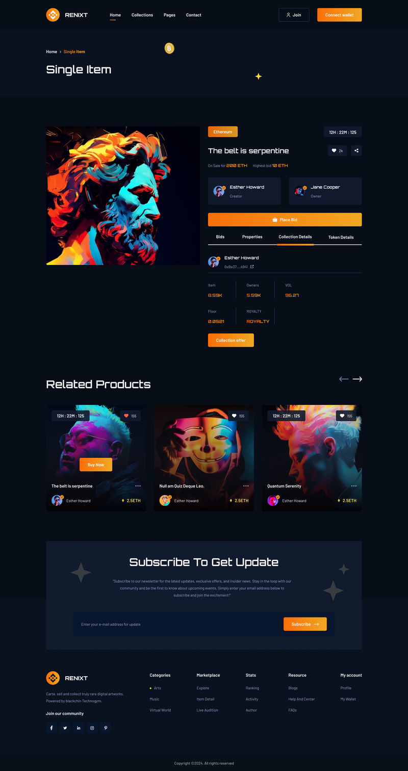 RENIXT NFT marketplace website figma template - Features Image 9