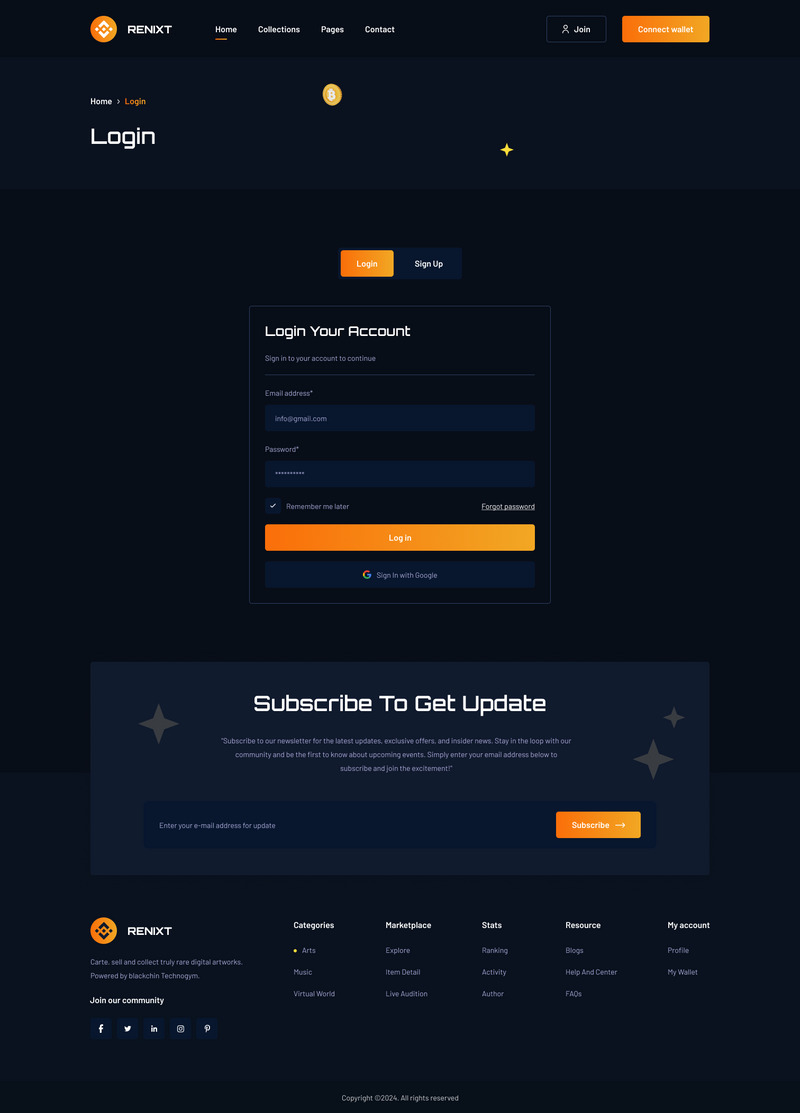 RENIXT NFT marketplace website figma template - Features Image 17