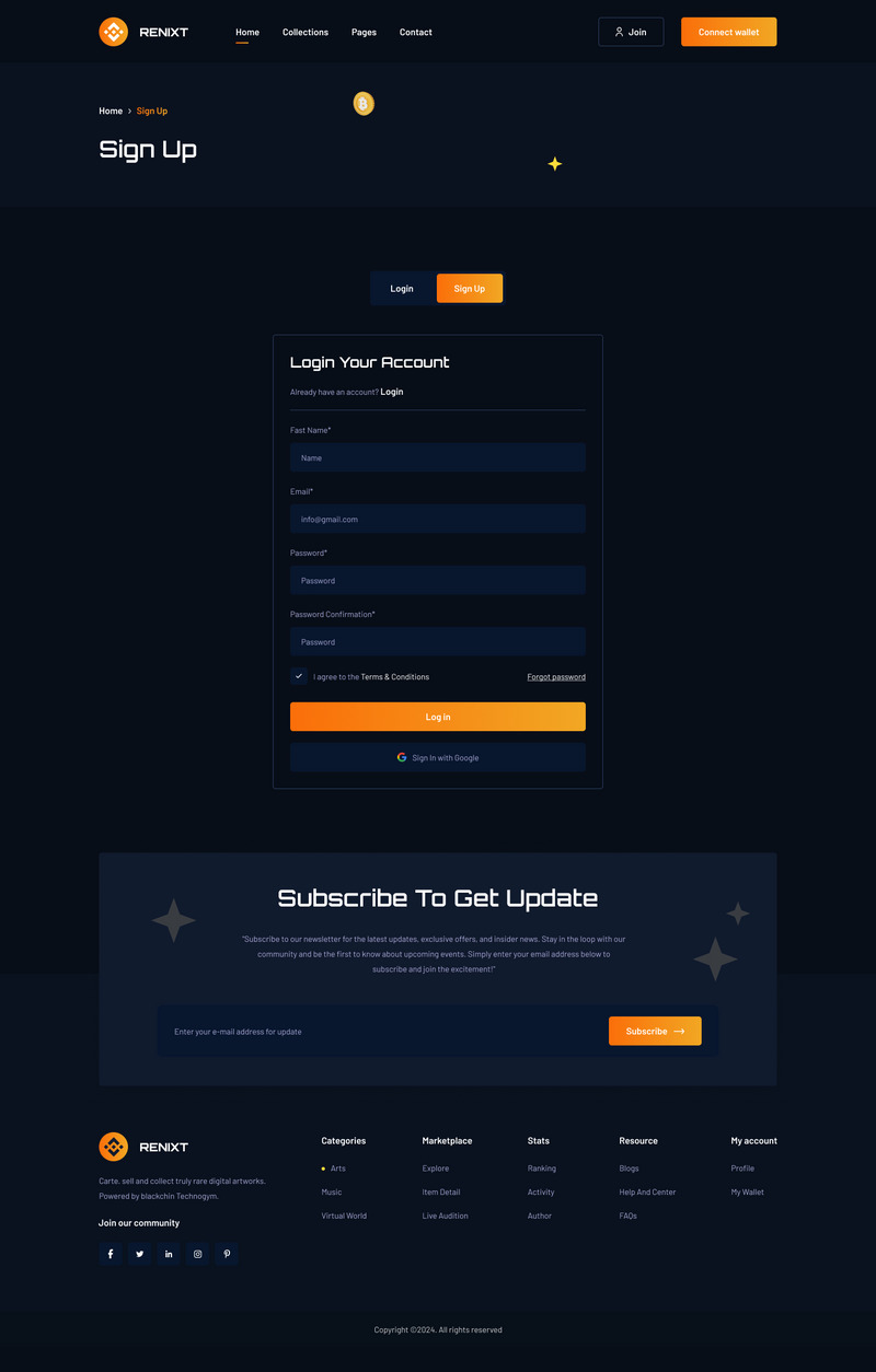 RENIXT NFT marketplace website figma template - Features Image 18