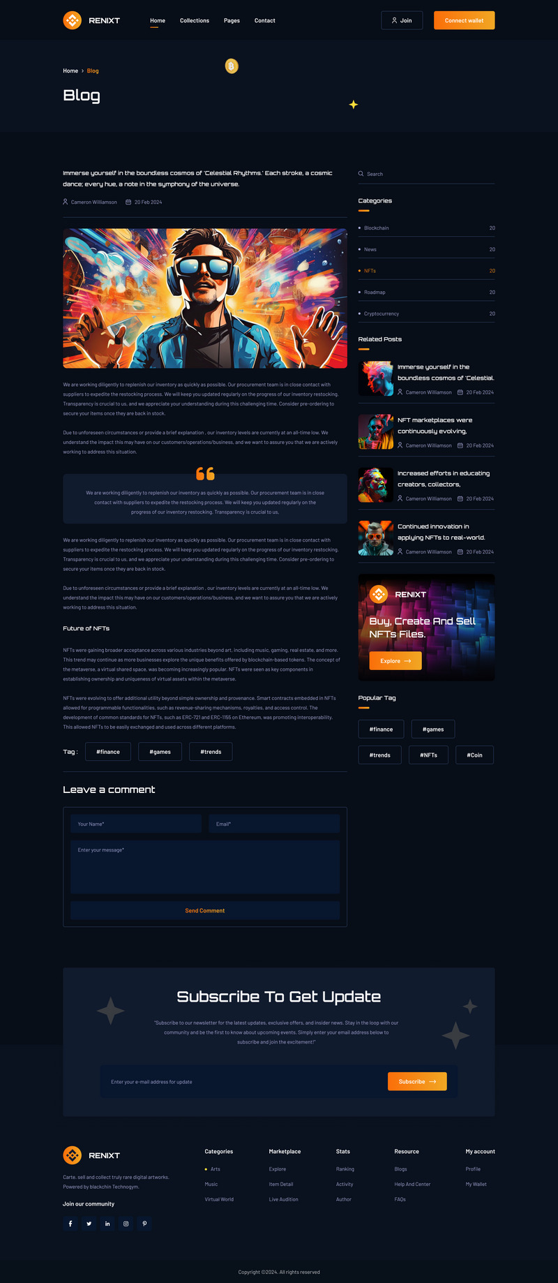 RENIXT NFT marketplace website figma template - Features Image 16