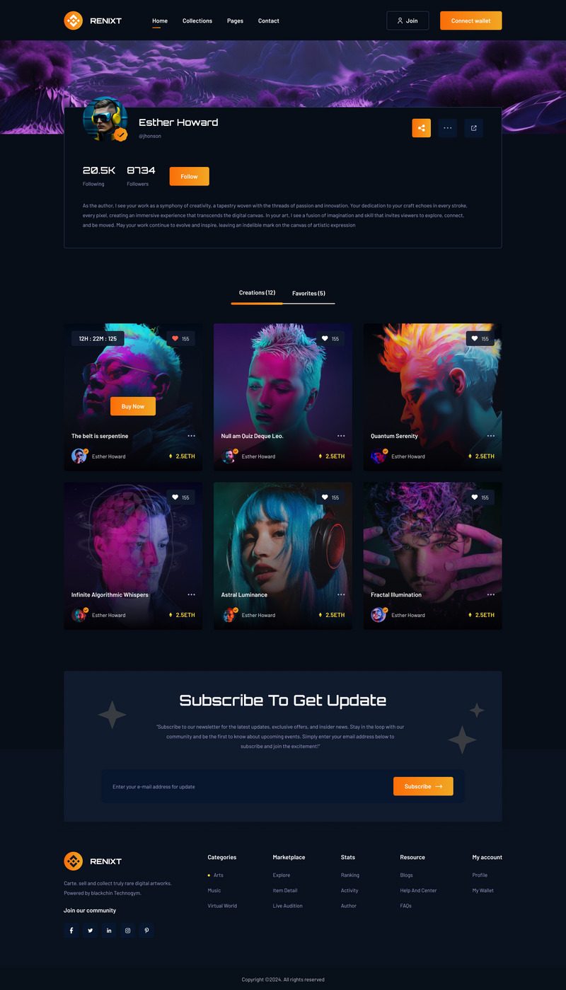 RENIXT NFT marketplace website figma template - Features Image 11