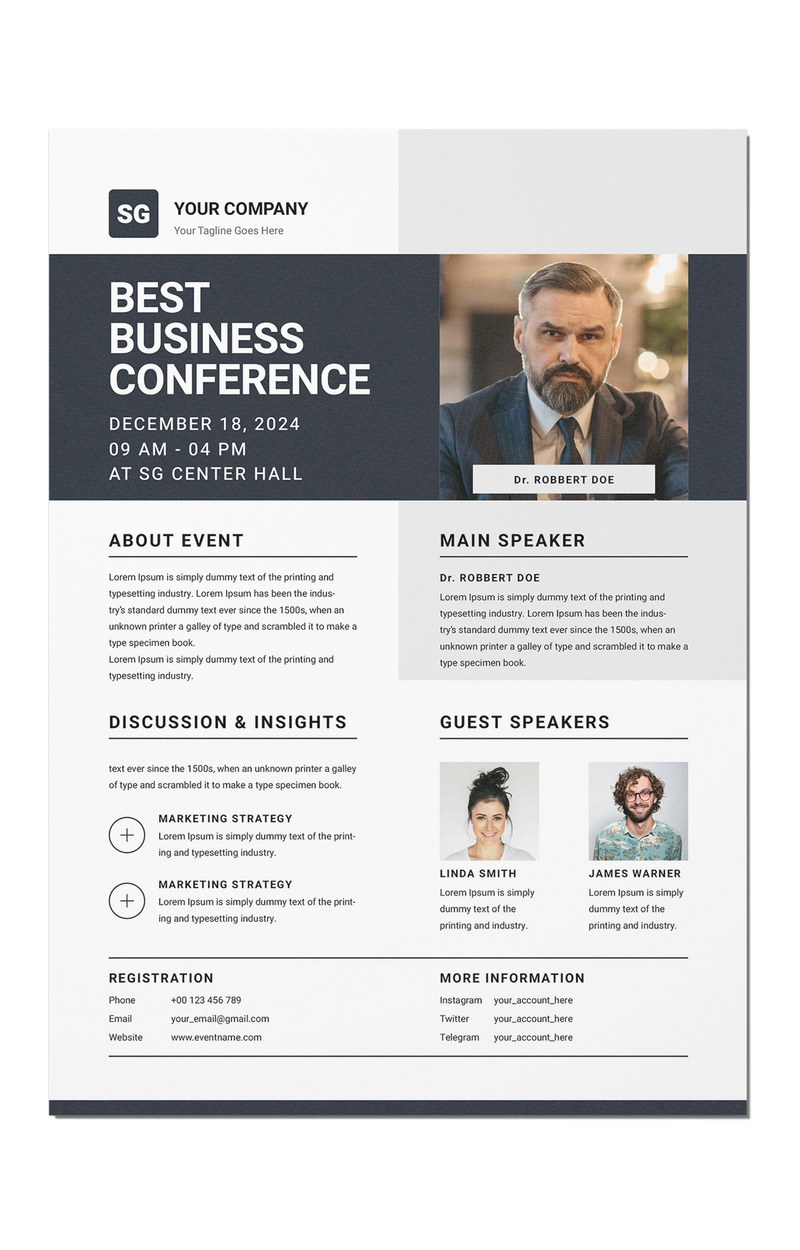 Flyer voor online evenementenconferenties - Features Image 1