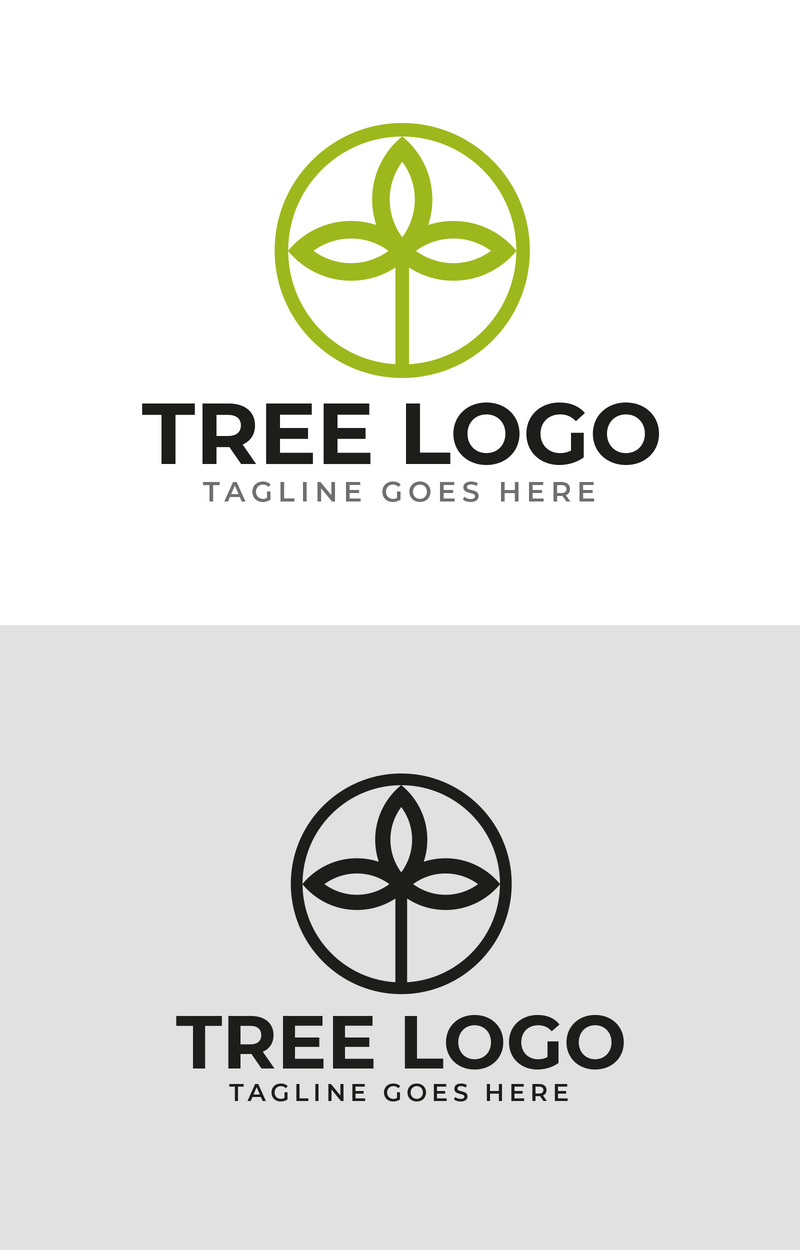 Kostenloses kreatives und minimalistisches modernes Baum-Logo-Design - Eigenschaften Bild 1