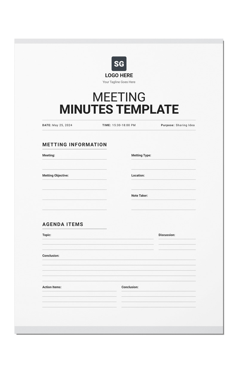 Meeting Minutes Template MS Word & Indesign - Features Image 1